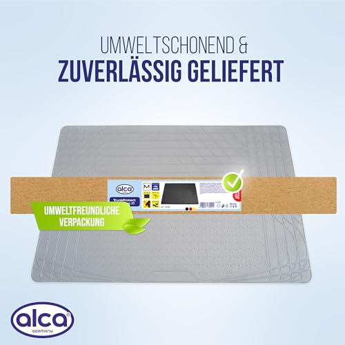 alca® Kofferraummatte Gummi 120x80 cm I zuschneidbar I rutschfest I Schutzmatte für Kofferraum I schwarz I für PKW, SUV, Kombi I schützt vor Nässe, Schmutz und Unterbodenschäden