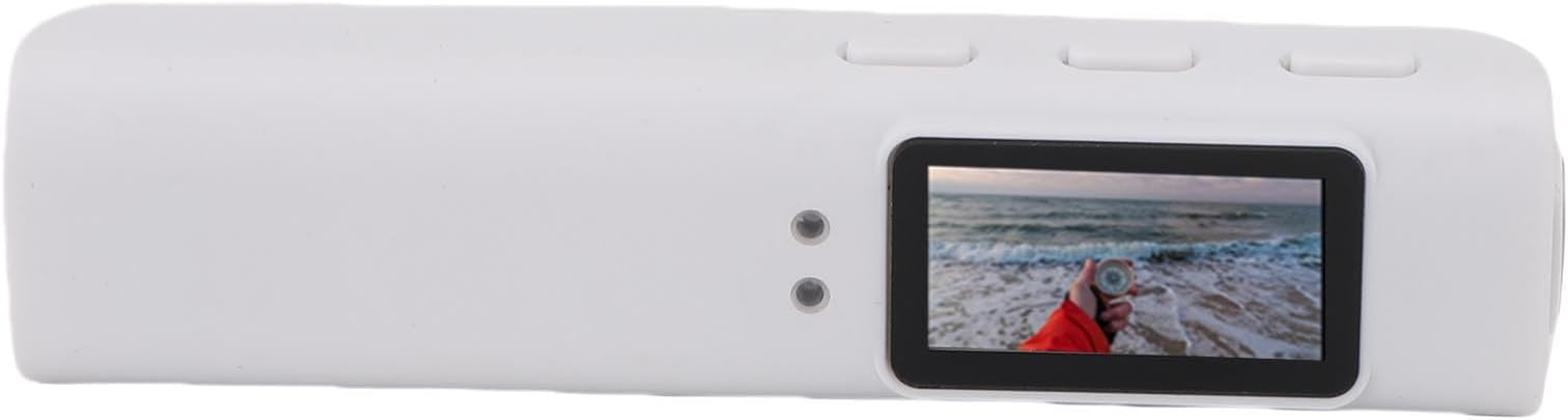 GOWENIC Mini Body Camera, 2.7K HD Head Mounted FPV Video Cameras, FPV Cam with 0.96in Screen APP Viewing and 110 Wide Angle, for Walking Travel Cycling Outdoor (White)