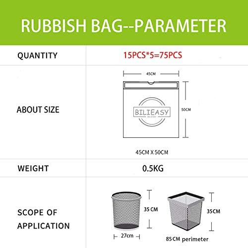 Pack of 150 Bin Bags 10-15L Bin Liners, Drawstring Trash Bags Large Strong Garbage Bags 45x50 cm (Gray,15L-150PCS)