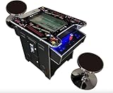 Full Size Commercial Grade Cocktail Arcade Machine 2 Player Retro 412 Games 22" LCD Screen Tempered Glass 2 Stools Included 5 Year Warranty Black