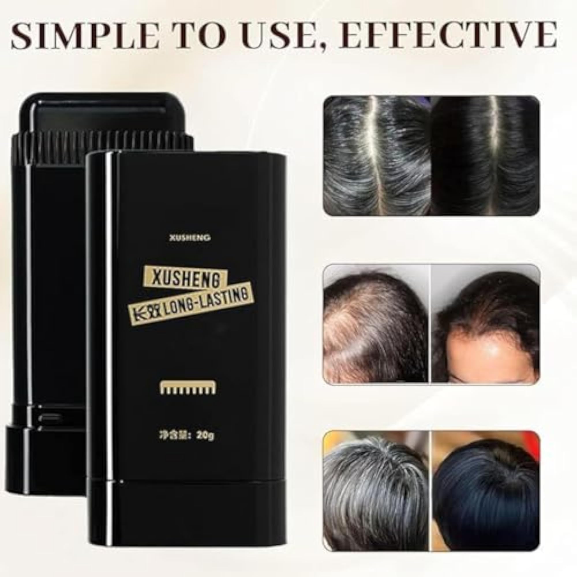 New Hair Color Comb Stick, Waterproof Grey Hair Coverage