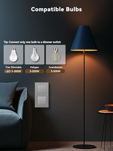 BSEED Smart Lichtschalter mit WIFI Dimmer Schalter,LED Dimmschalter Unterputz,Kompatibel mit Amazon Alexa&Google Home,Smarte Zeitpl&auml;ne,3 Fach 1 Weg Wlan Wandschalter Grau(Neutralleiter Erforderlich)