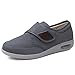 FASFSAF Scarpe da Uomo alla Moda per Diabetici, Scarpe Ginnastica per Edemi Passeggio Larghezza Extra,Facile Indossare e Togliere, Scarpe Leggere Antiscivolo con Cuscino d'Aria,Grigio,44