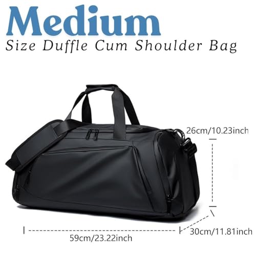 Image of CAVALO - Be Unique 3-in-1 Convertible Gym Bag Backpack for Men & Women | Waterproof Travel Duffle Bag with Shoe Compartment & Luggage Trolley Sleeve | Cabin Luggage Trekking & Weekend Bag (Black)