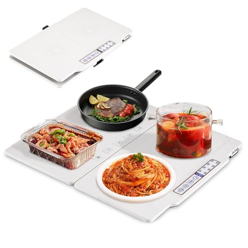 BAOSHISHAN Warmhalteplatte Elektrisch Spleißbar Speisenwärmer für flaches Boden Geschirr, 30-120℃ Einstellbar, 2cm Stärke