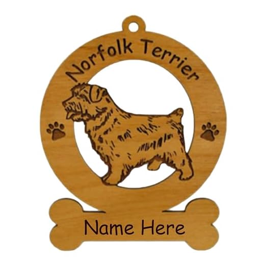 Norfolk Terrier Standing Ornament Personalized with Your Dog's Name 3605
