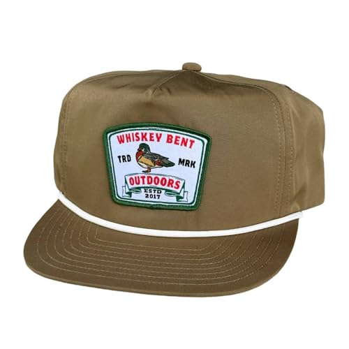 WHISKEY BENT HAT CO. The Woody Adjustable Snapback Hat - Duck Hunting Outdoor Style Hat Brown