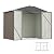 Devoko 8 x 6 FT Storage Sheds with Floor Frame, Waterproof Garden Tool Shed with Lockable Door, Outdoor Metal Utility Shed for Backyard Patio Lawn, Brown