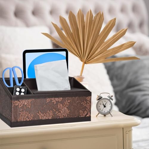 Boîte à mouchoirs en cuir et rangement pour ne plus chercher la télécommande