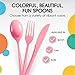 Exquisite Pink Plastic Spoons 50 Pieces Pink Spoons Disposable Utensils Heavy Duty Plastic Cutlery Set Disposable Cutlery Sets Flatware Sets Silverware Set For Party Supplies & Party Tableware