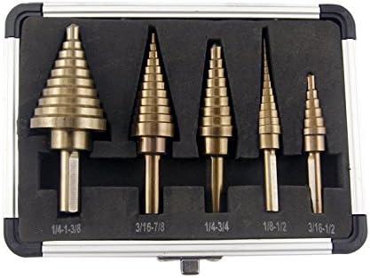 HSS 5PCS Titanium Step Drill Bit Set 