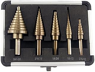 CO-Z 5pcs Hss Cobalt Multiple Hole 50 Sizes Step Drill Bit Set