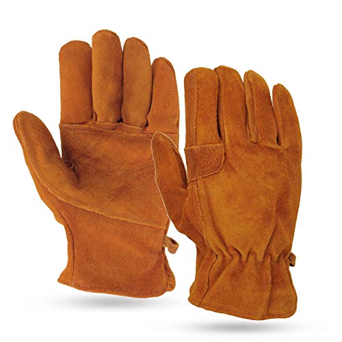 Illinois Glove Company 35LB Premium Suede Heavy Duty Glove, L, Russet, Unlined