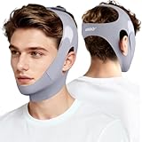 REROIO Chin Strap for Sleeping with 4-Side Adjustment, Anti Snoring Chin Strap Elasticity for Adults, Anti Snoring Devices Breathable and Durable, Snore Stopper for CPAP Users, Gray, M