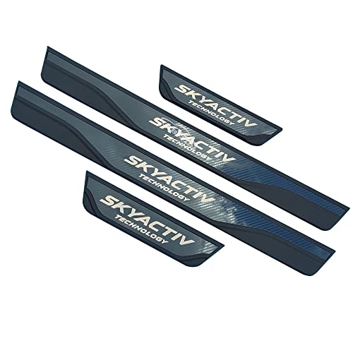Gzbftdh Car Accessories Door Sill Protector, For Mazda 3 6 Cx-30 Cx-5 Kick Panels Threshold Guard Scuff Plate, Auto Parts Door Entry Guard (Cx5(13-22) Cx30(20-22) M3(14-20) M6(14-20) (Carbon Fiber) #TOP5