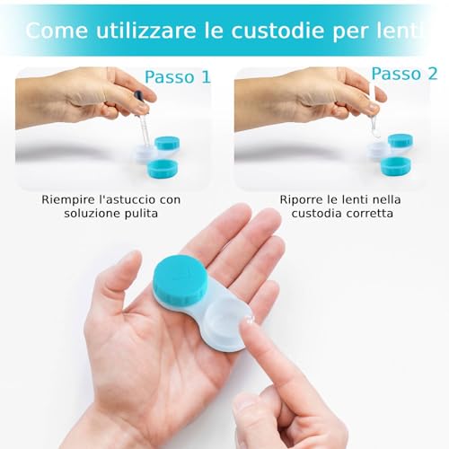 Contenitore Lenti a Contatto, Portalenti per Lenti a Contatto 6 pezzi, Custodia Portatile per Occhiali a Prova di Perdite, Accessori Colorati per Lenti a Contatto per Viaggi Quotidiani e Lavoro