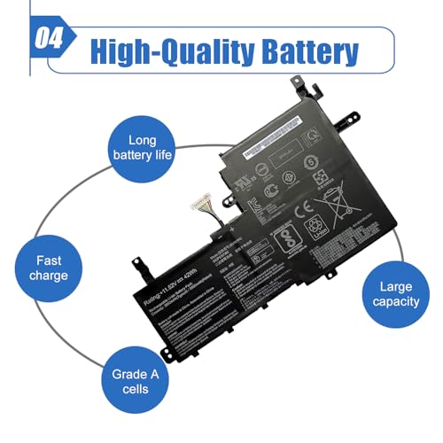 Image of B31N1842 11.52V 42Wh /3653mAh Laptop Battery Compatible with Asus VivoBook S15 S531FL S531FA K531FA S531FA-BQ028T X531FA-2S Series Notebook 0B200-03440000