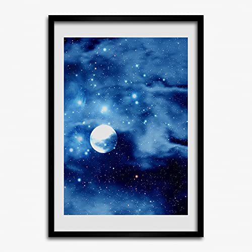 Tableau cadre en bois 50x70 cm Tulup pour salon moderne lune