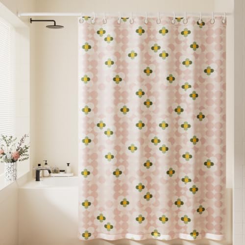 Rideau de douche géométrique anti-moisissure en polyester épais lavable - 7