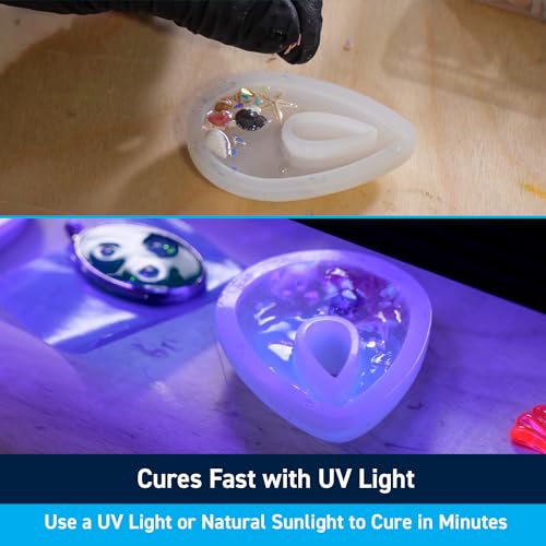 Image of TotalBoat 200g UV Cure Clear Acrylic Resin with UV Flashlight for Resin Curing - Kit for DIY Jewelry Making, Small Resin Crafts, and Protective Coating