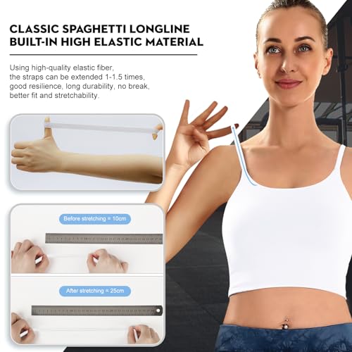 Image of ECOPARTY Wirefree Padded Yoga Sports Bra for Women - Moisture Wicking Quick Dry Workout Crop Tank Camisole