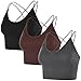 RITOSTA Sport BH Damen Bustier Ohne Bügel Sport Yoga Bra Top Gepolstert Atmungsaktiv Bralette Spaghettiträger Cross Back Design Push Up BH für Fitness Joggen(B,Einheitsgröße)