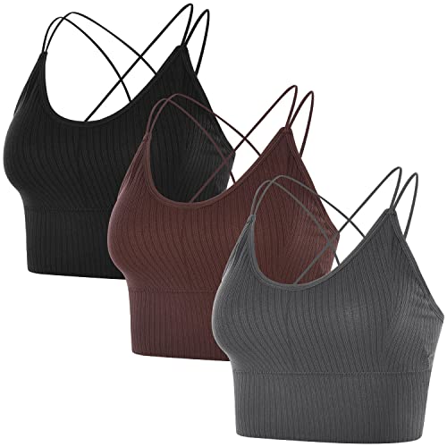 Xnova Sport BH Ohne Bügel Set Crossback, Crop Top Rückenfreier Bustier...