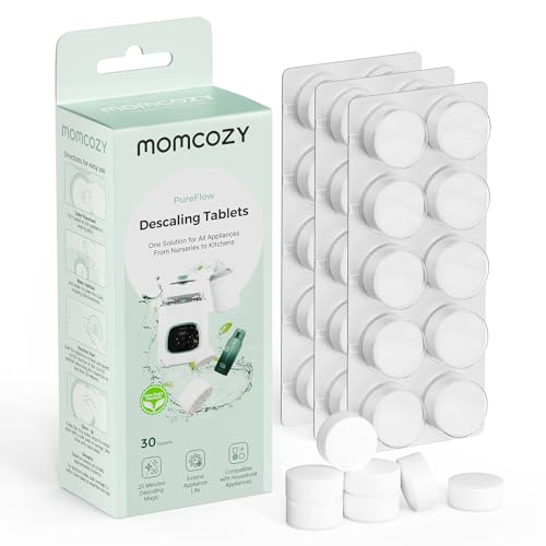 Image of Momcozy Official Descaling Tablets, Compatible KleanPal Pro Baby Bottle Washer, Descaler for Milk & Limescale Removal, 30 Count