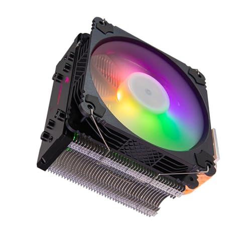 Rudiaoa Ventilador De Refrigeración Cobre para Computadora Escritorio La Iluminación Color Programable Mejora La Disipación Calor Enfriamiento CPU En Color Funcionamiento Silencioso 20