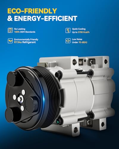 Image of PHILTOP Air Conditioner AC Compressor for Ford Mustang 1995 5.8L,1994-1995 5.0L,2005-2006 4L,Explorer 1996-2001 5.0L,Aerostar 1990-1997 3L,Thunderbird 1991-1993 5L,Mountaineer 97,98-01 5L,Cougar 91-93