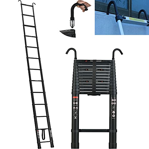 Escalera Extensible Aluminio 5m 16.4ft Escaleras Telescópicas Rectas Portátiles con 2...