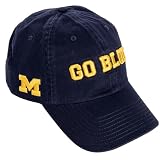 Desert Cactus University of Michigan Baseball Hat Wolverines UM U of M Brimmed Embroidered Hats Cap Adjustable Cloth Strap Adult (Style I1) Blue