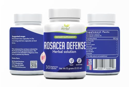Rosacea Defense - Herbal Supplement for Skin Redness and Sensitivity - Supports Calm, Balanced Complexion - 100% Natural Ingredients