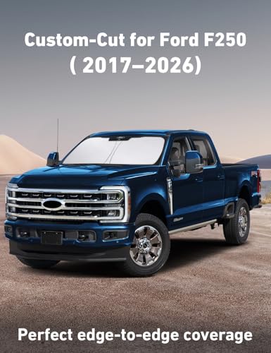 Image of EcoNour Windshield Sunshade Compatible for Ford Super Duty F250 F350 F450 F550 2017-2024 2025 2026, Sun Visor for Front Windshield & Window Sun Shade Cover, UV Heat Protector, Car Accessories