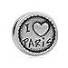 Produktbild Andante-Stones Silber Bead Charm Frankreich I Love Paris mit Eiffelturm - Element Kugel für European Beads + Organzasäckchen