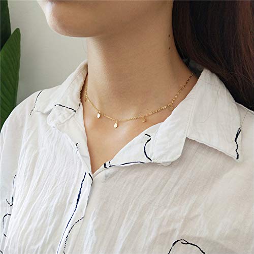 Foto von Soulsisters - Unisex Halskette für Erwachsene, junges Erwachsenes, bohemian - 925 Sterling Silber (Gold), Minimalistisch, Quadratisch, Rechteck, 16 inches