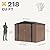 DWVO 8x6FT Outdoor Storage Shelter, Roomy Steel Tool Shed with Secure Entrances & Air Circulation for Patio, Lawn, and Backyard, Ideal for Storing Garden Gear, Lawn Tools, and Bikes, Brown