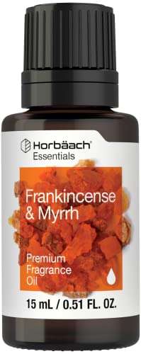 Frankincense & Myrrh Fragrance Oil | 0.51 fl oz (15ml) | Premium Grade | for Diffusers, Candle and Soap Making, DIY Projects & More | by Horbaach