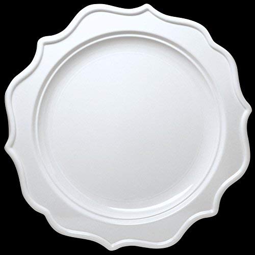 image for Tiger Chef 144-Pack White Color Round Scalloped Rim Disposable Plastic