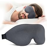Sleep Mask, 100% Blackout 3D Contoured Sleep Eye Mask, Comfortable & Super Soft Sleeping Mask with Adjustable Straps for Women, Men, Concave Molded Night Eye Mask for Sleeping for Travel Yoga Naps