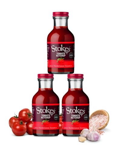 Stokes Real Tomato Ketchup 3PK Rich & Vibrant Tomato Sauce Perfect Red Sauce For Full English Breakfast Award Winning Ketchup Thick & Juicy Tomato Sauce Ketchup With Juicy Mediterranean Tomatoes