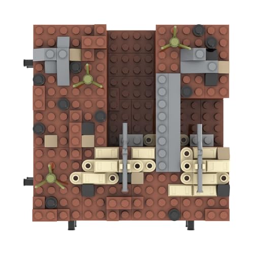 Image of WW2 Battlefield Right Corner Military Block Set(200PCS).Military Building Block Set Can Freely Build Battle Scenes.