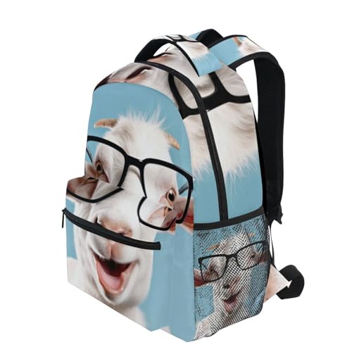 YETTASBIN Cute Goat Backpack for Men Women, Waterproof High/Middle School Bookbag Lightweight Laptop Travel Daypack with Multiple Pockets for Teens Boys Girls3