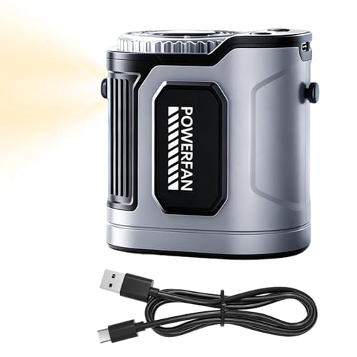 Ventilador de camisa recargable de 3600 mAh con 5 velocidades y luz integrada 8