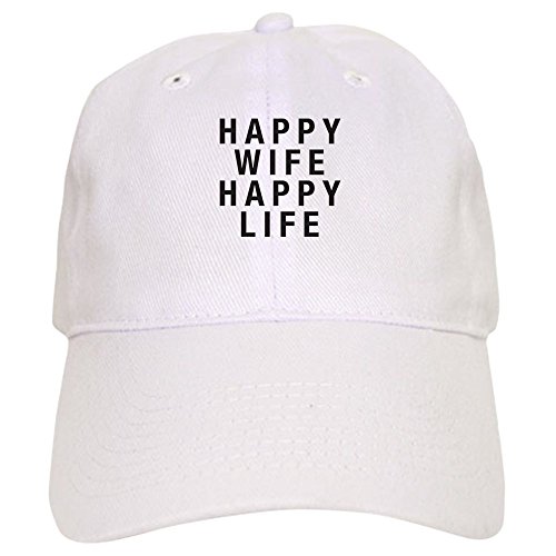CafePress Happy Wife Happy Life Cap Unique Adjustable Baseball Hat White