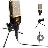 KILOGOGRAPH Podcast Microphone M998 - Vintage Condenser Microphone, with Stand, XLR Microphone, 3.5mm Audio Cable, Microphone for PC Sound Board iPhone, Microfono, Streaming Equipment