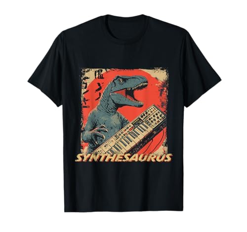 Sintetizador vintage, sintetizador, dino, analógico, síntesis de DJ, analógico Camiseta