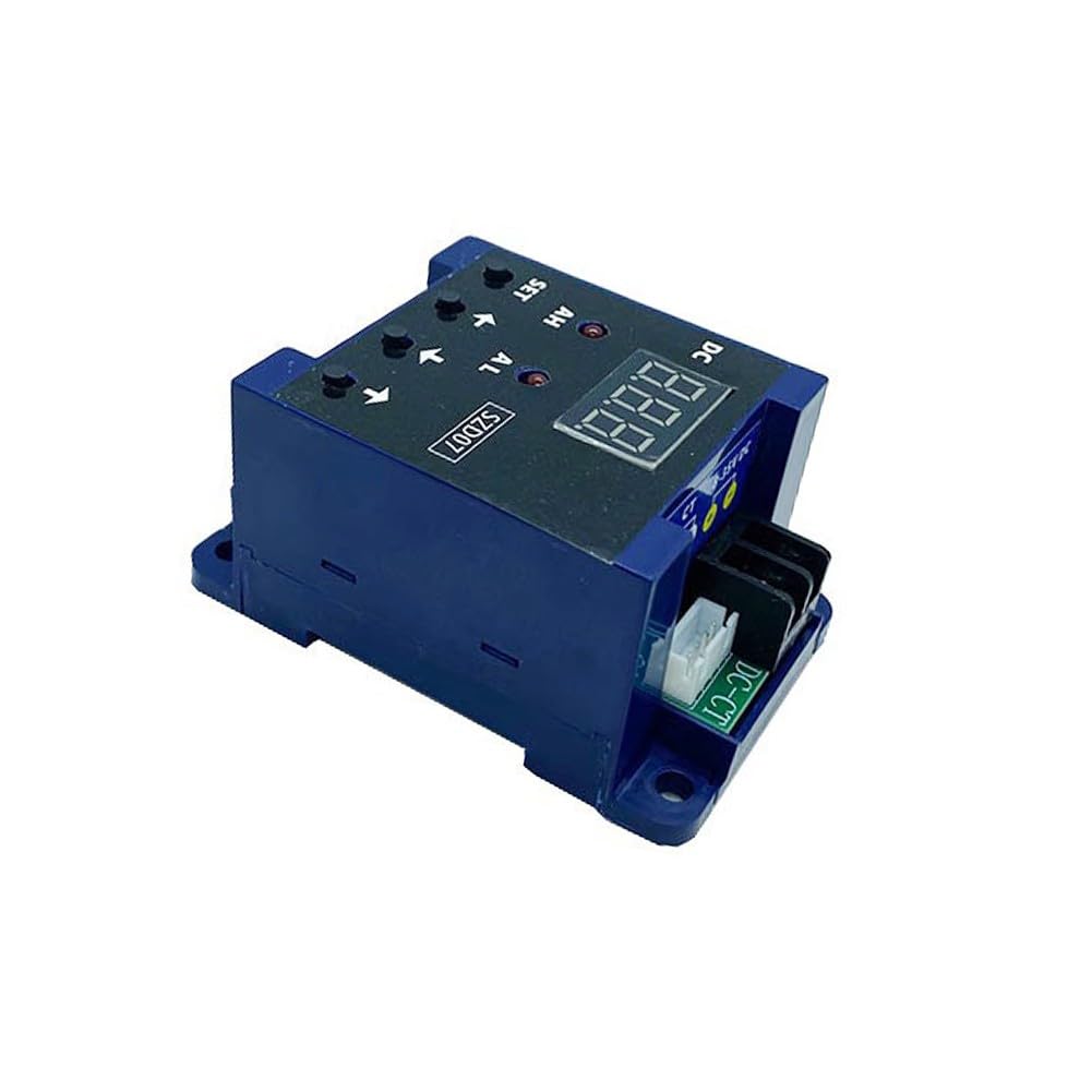 SZD07 DC Digital Ammeter 0-50 A con salida de relé, protección contra sobrecarga, alarma de límite superior e inferior ajustable, sensor Hall medidor de corriente para monitoreo de circuito