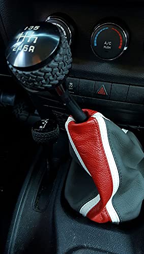 RedlineGoods Shift Boot Compatible with Jeep Wrangler JK 2011-18. Tailor Made - not Universal. Genuine top-Grade Italian Black Leather with Black Thread
