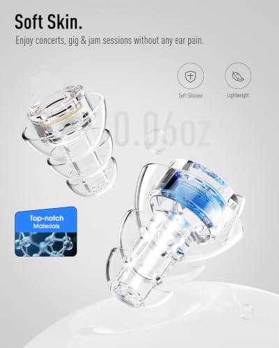 Image of Hearprotek Concert Ear Plugs, 2 Pairs High Fidelity Ear Plugs for Musicians